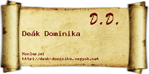 Deák Dominika névjegykártya